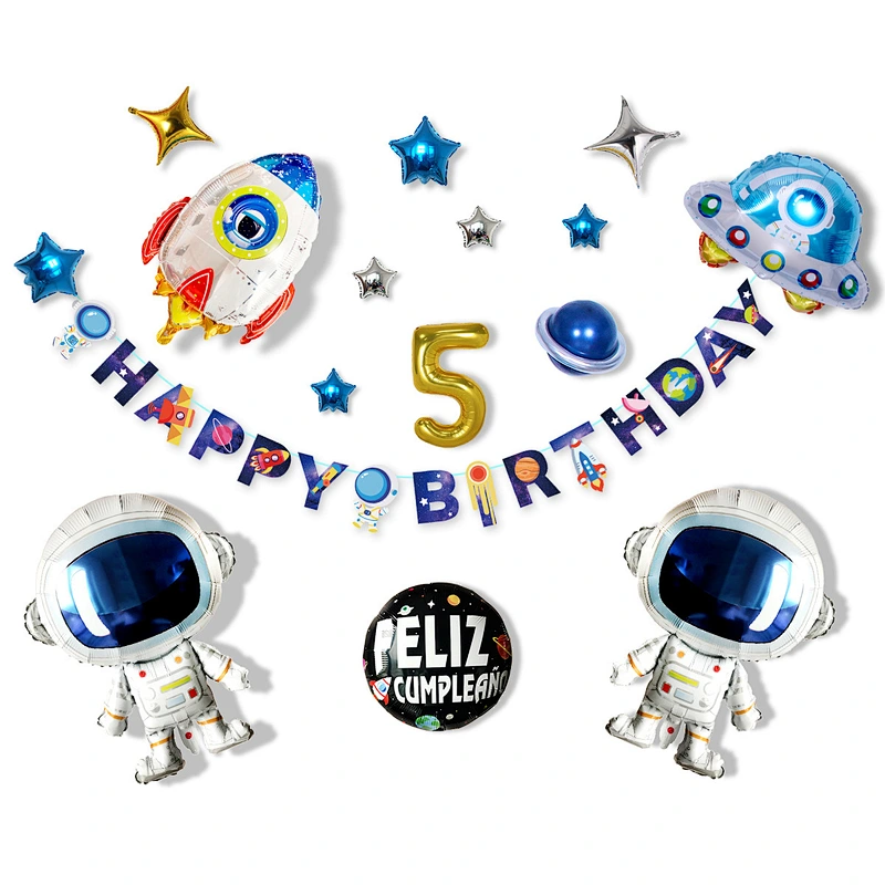 New children's birthday party balloon starry sky series decoration astronaut astronaut aluminum film balloon package
