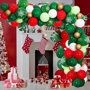 2022 Merry Christmas Party Decoration Set Red and Green Balloon Set Party Supplies Santa Claus Balloon Decoration