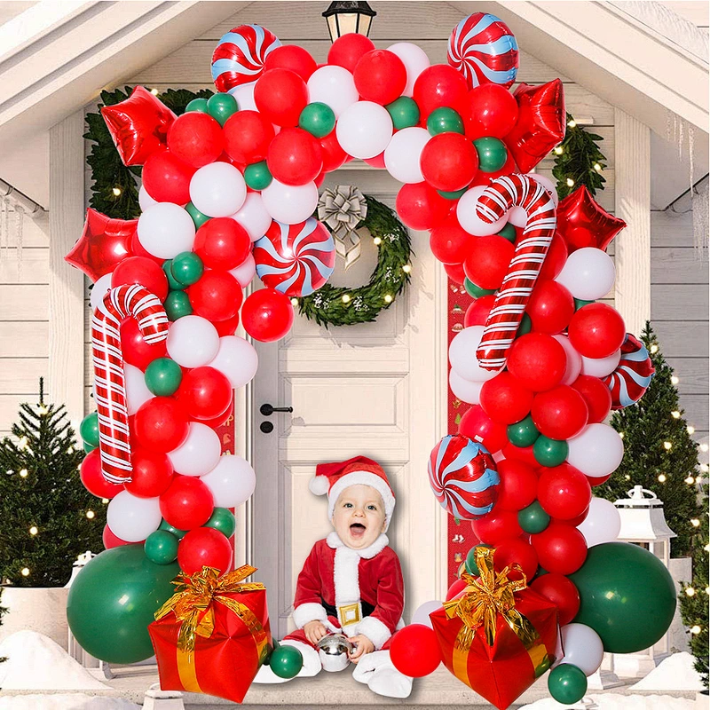 Christmas Decorations Balloon Arch Garland Party Balloon Decorations Balloon Props Santa Claus Banner Snowman Elk