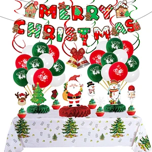 Amazon hot sell Christmas decoration Balloon Arch wreath party balloon decoration balloon prop Santa flag snowman elk