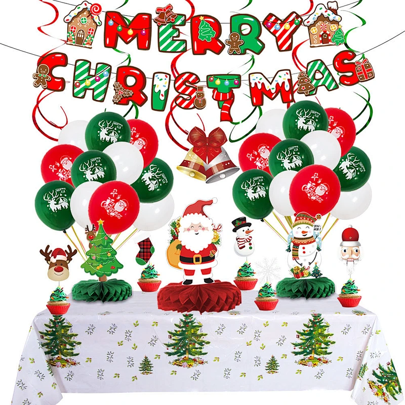 Amazon hot sell Christmas decoration Balloon Arch wreath party balloon decoration balloon prop Santa flag snowman elk