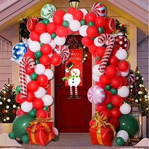 Christmas Decorations Balloon Arch Garland Party Balloon Decorations Balloon Props Santa Claus Banner Snowman Elk