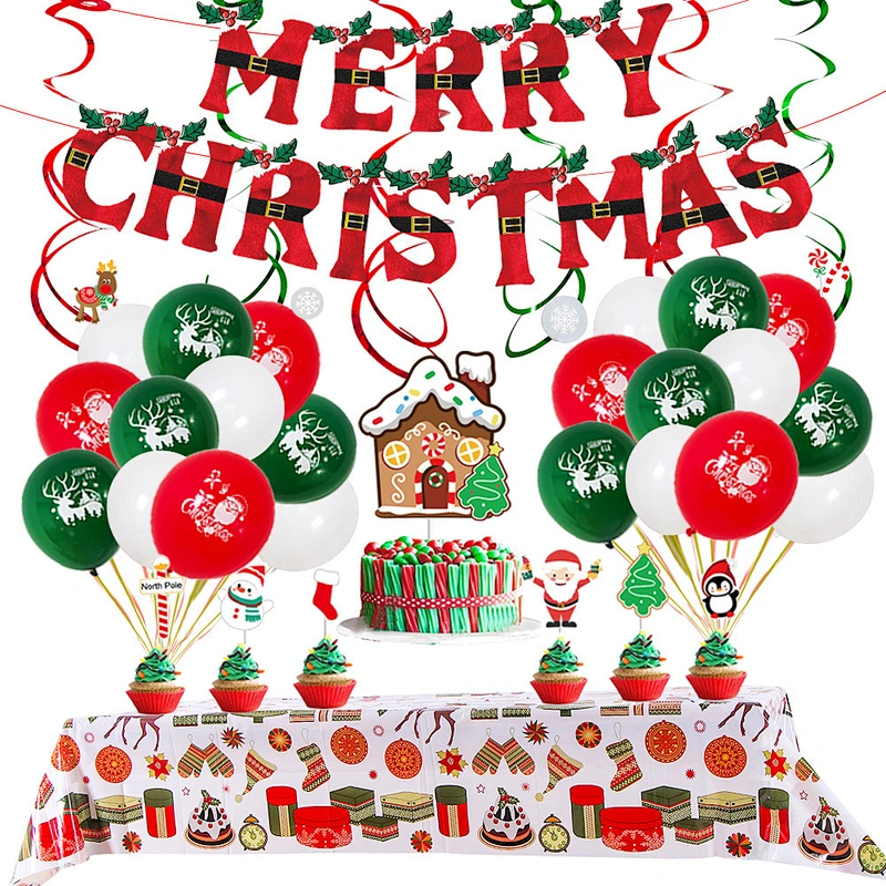 Amazon hot sell Christmas decoration Balloon Arch wreath party balloon decoration balloon prop Santa flag snowman elk