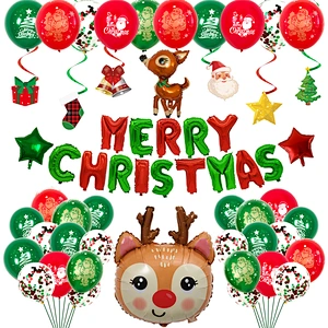 New Christmas Alphabet Aluminum Foil Balloon Set Santa Claus Christmas Deer Mall Decoration kit party supplies