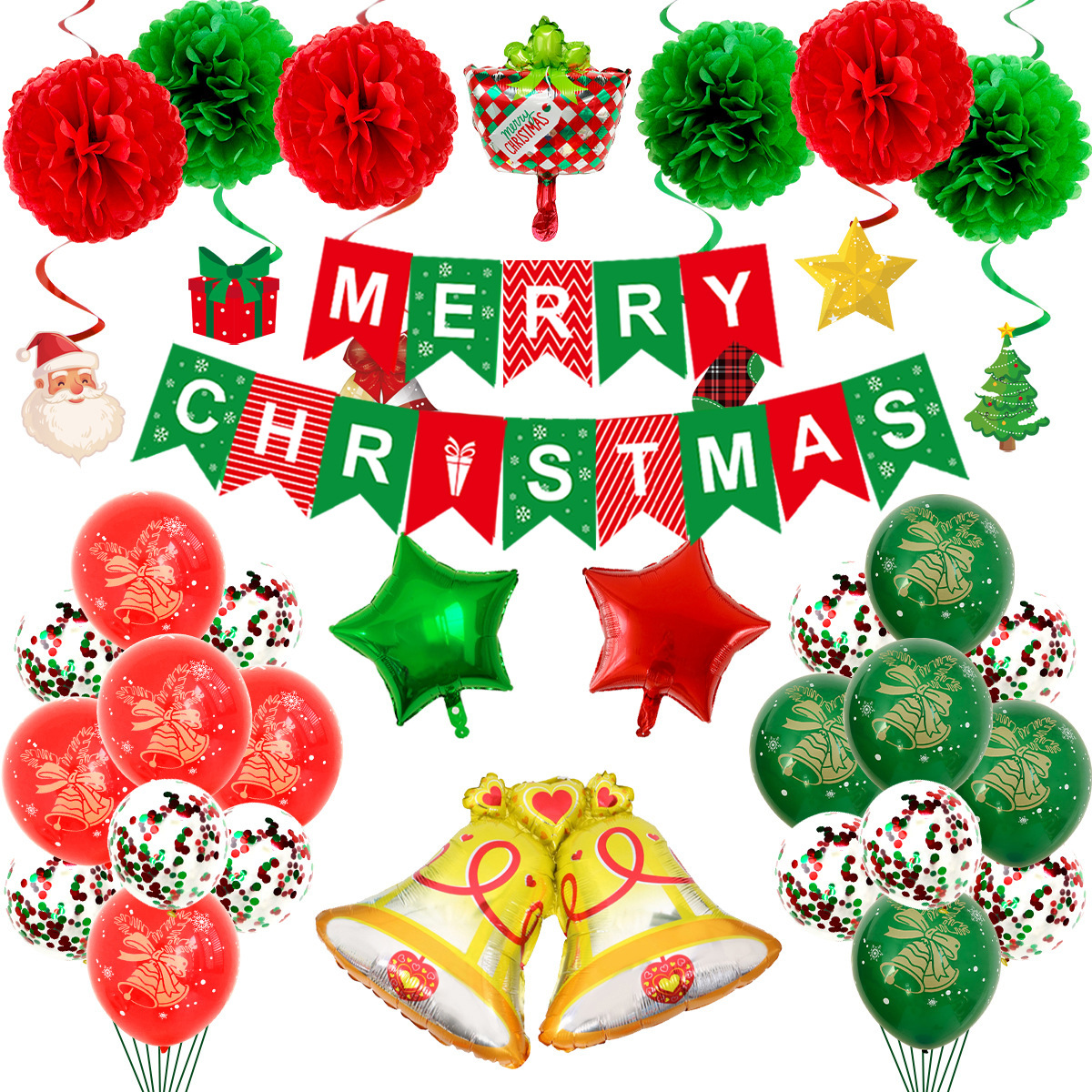 2022 Merry Christmas Balloon set banner tree santa party supplies Christmas Decorations