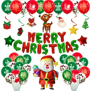 New Christmas Alphabet Aluminum Foil Balloon Set Santa Claus Christmas Deer Mall Decoration kit party supplies