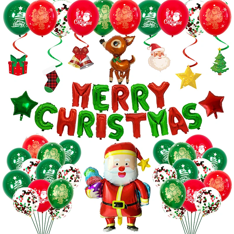New Christmas Alphabet Aluminum Foil Balloon Set Santa Claus Christmas Deer Mall Decoration kit party supplies
