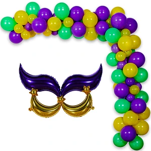 Mardi Gras Balloon Garland & Arch Kit MARDI GRAS Foil Balloon for Carnival Easter and Vintage Party Decorations