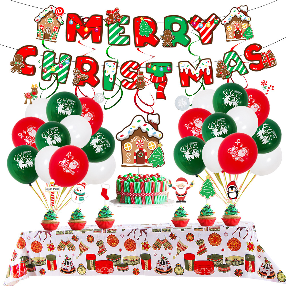 Amazon hot sell Christmas decoration Balloon Arch wreath party balloon decoration balloon prop Santa flag snowman elk