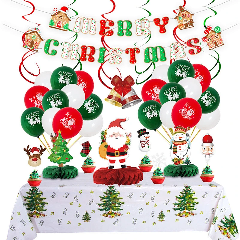 Amazon hot sell Christmas decoration Balloon Arch wreath party balloon decoration balloon prop Santa flag snowman elk