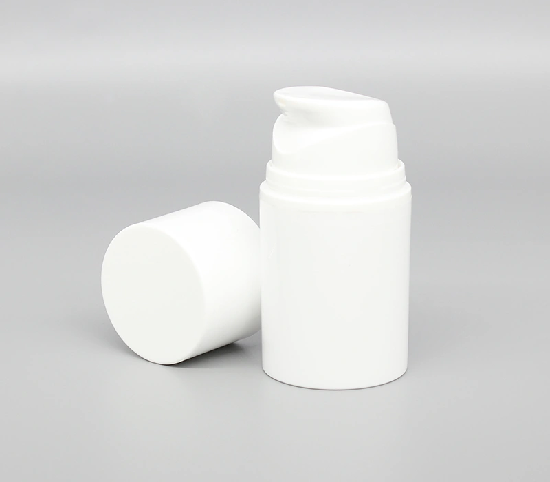 Eco friendly white empty PP airless pump bottle PCR recyclable 50ml 100ml 150ml skin care cream cosmetic packaging container