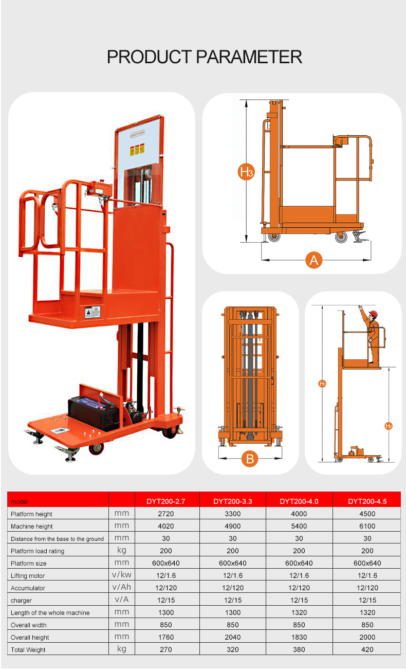 Sinolift DYT Semi Electric Order Picker with Cheap Price