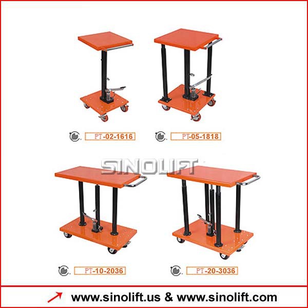 PT Series Post lift tables with wheels
