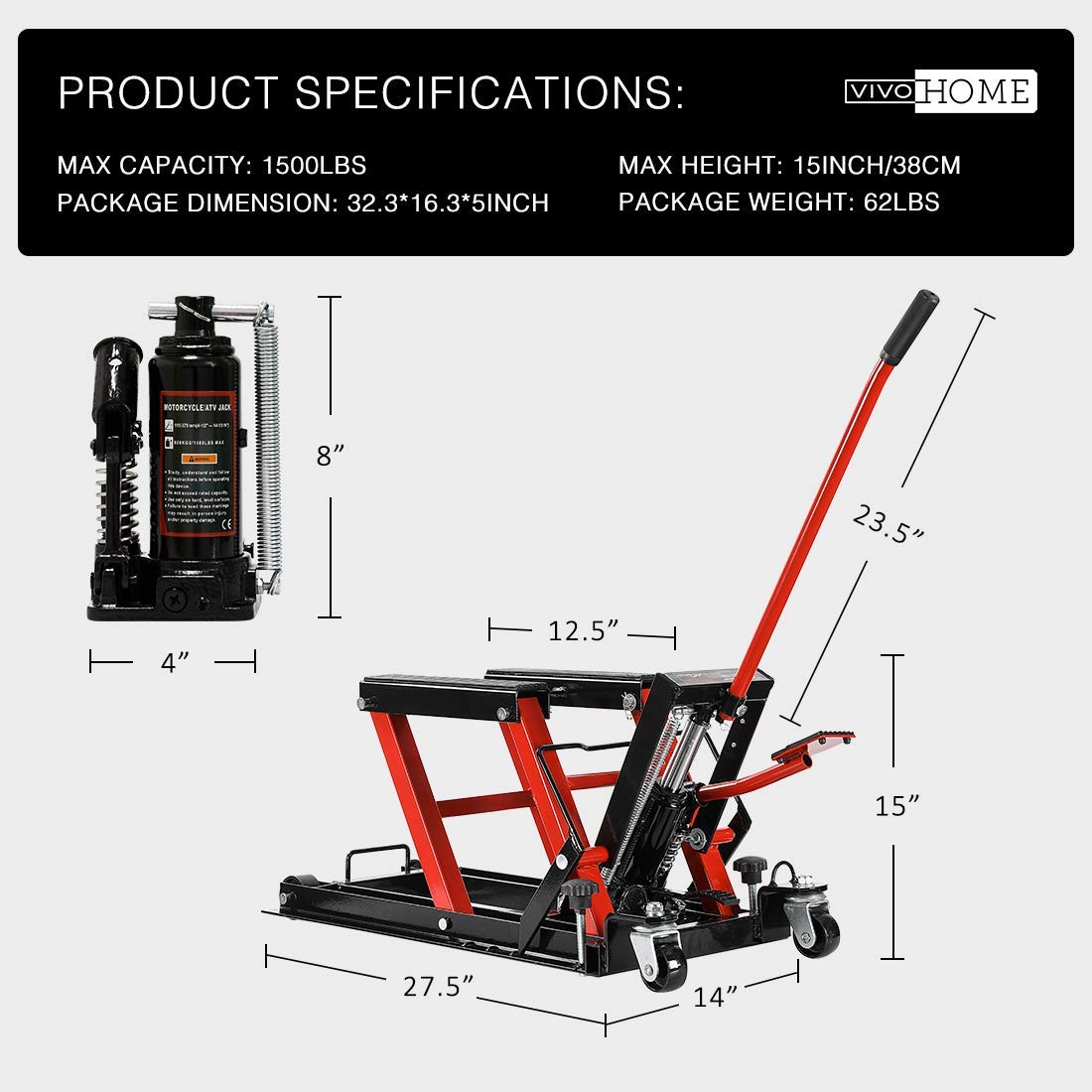 Sinolift MXC43 heavy-duty design Scissor Hydraulic lift for motorcycle