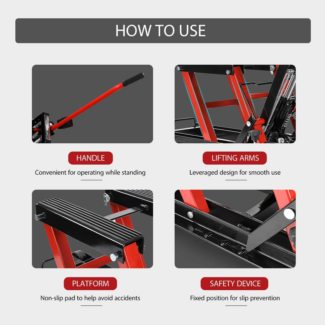 Sinolift MXC43 heavy-duty design Scissor Hydraulic lift for motorcycle