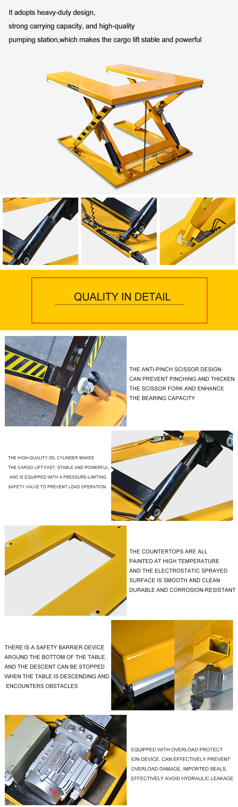 sinolift HU HE U-type and E-type electric lifting platform