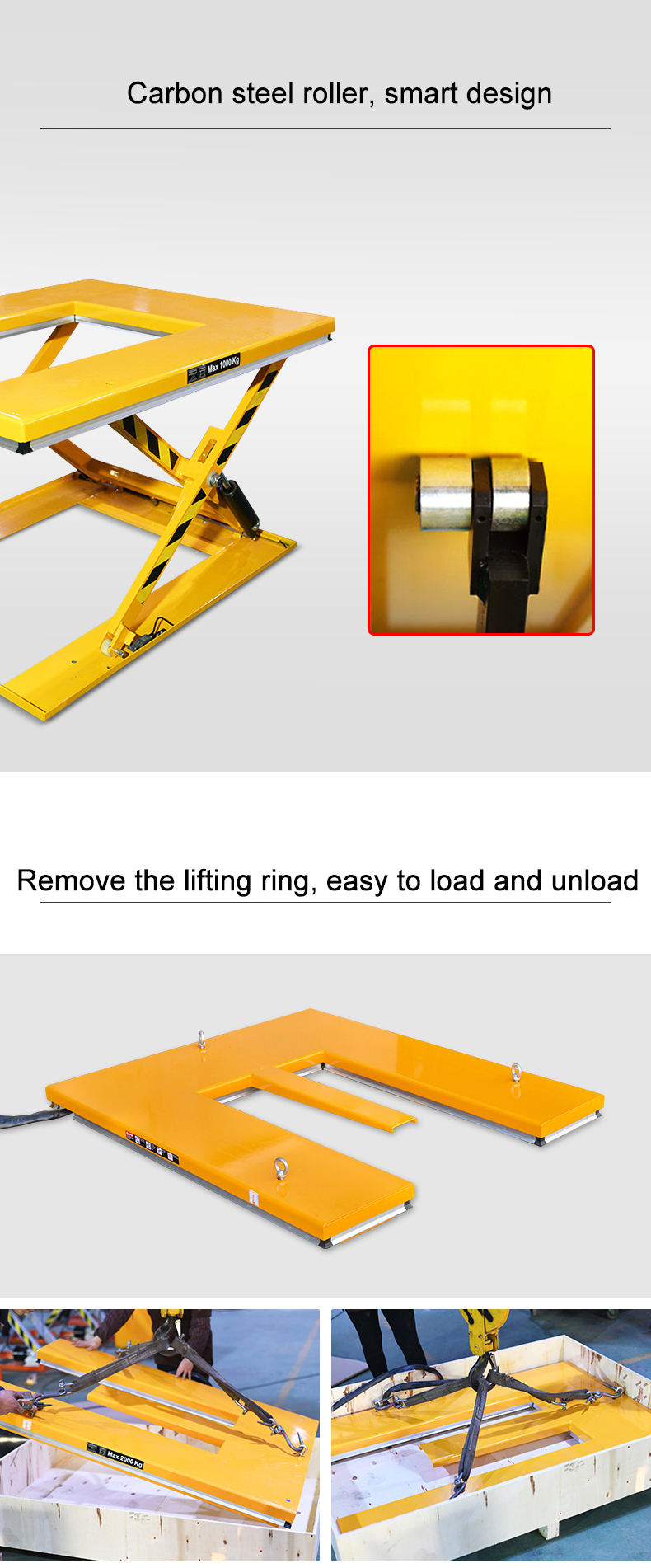 sinolift HU HE U-type and E-type electric lifting platform