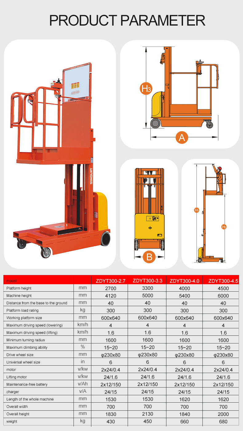 SINOLIFT ZDYT Series Self-propelled Full Electric Order Picker