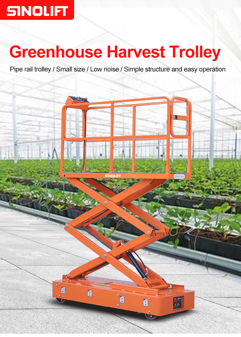 Electric Pipe Rail Trolley for Greenhouses – Hydraulic Scissor Lift