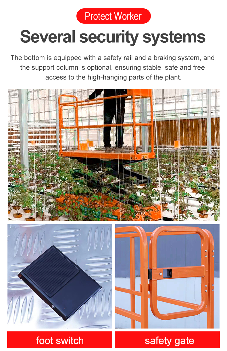 Electric Pipe Rail Trolley for Greenhouses – Hydraulic Scissor Lift