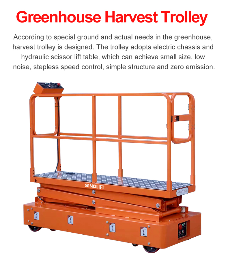 Electric Pipe Rail Trolley for Greenhouses – Hydraulic Scissor Lift