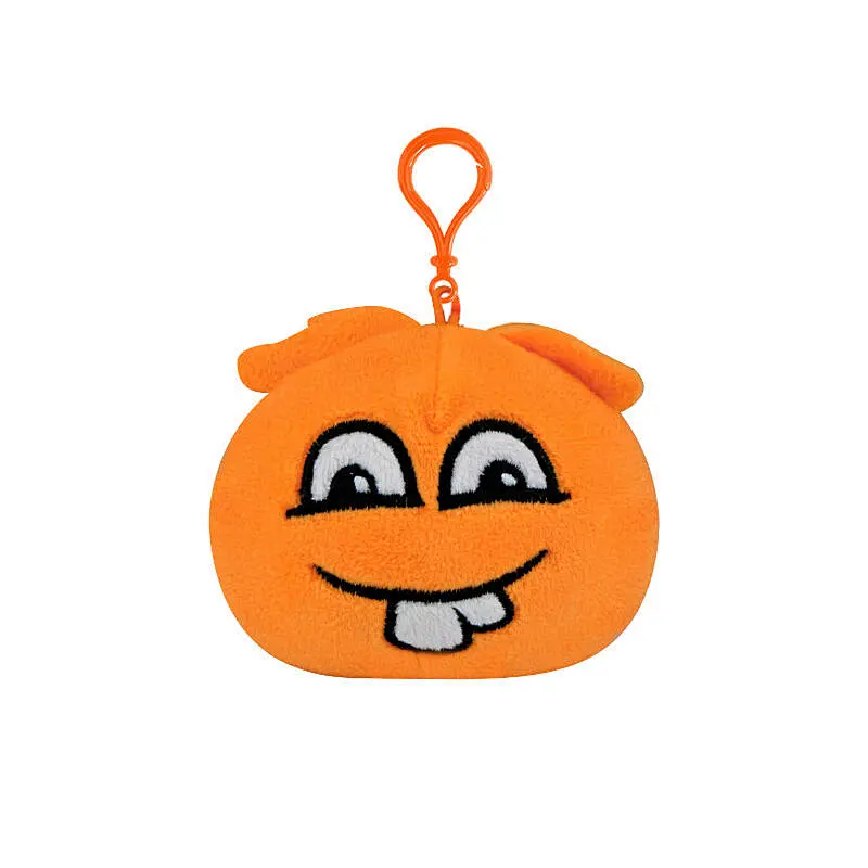 Cute soft mini toy plush orange small size keyring chains
