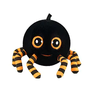 cute black halloween gift animal plush spider toy soft big eyes stuffed & plush toy animal spider fuzzy toys for kids