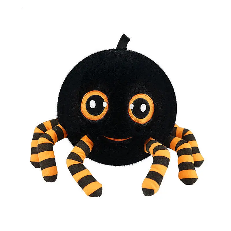 cute black halloween gift animal plush spider toy soft big eyes stuffed & plush toy animal spider fuzzy toys for kids