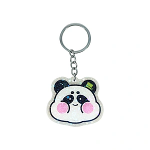 Lovely Round Factory New Design Plush plasticl Good Quality Soft keyring