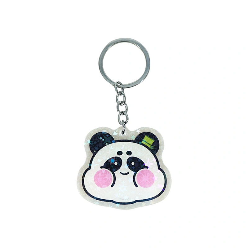 Lovely Round Factory New Design Plush plasticl Good Quality Soft keyring