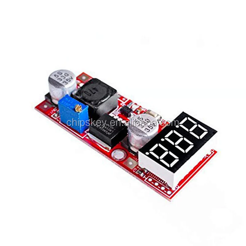 DC-DC adjustable power supply module, LM2596 voltage regulator module, with the voltmeter display