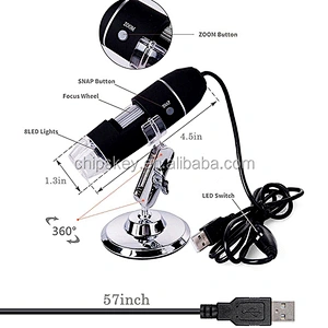 Plugable USB 2.0 Handheld Digital Microscope with stand for Windows, Mac, Linux 500xDigital Magnification