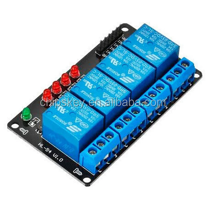 4-Channel 5V Relay Module - Black + Blue DSP  PIC For Arduinos