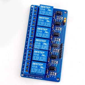 12V 6Channels Optocoupler isolation Relay Low Level