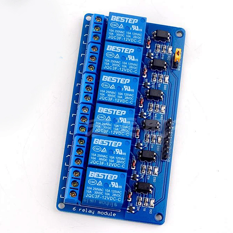 12V 6Channels Optocoupler isolation Relay Low Level