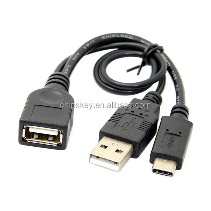 With power MICRO USB-OTG U disk mobile hard disk data cable adapter cable