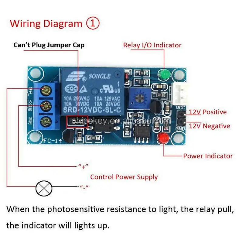 12V car light control,photoresistor plus relay module light detection sensor