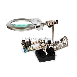 Third Hand Magnifier Magnifying Glass Tool With LEDs