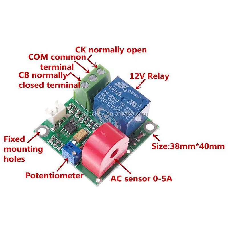 24V0-5A 0-5A AC current sensor module switch output sensor module