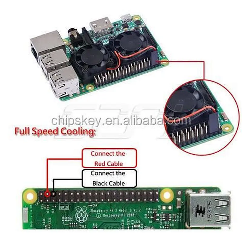 Dual Fan Heatsink with Double Cooling Fans Reduce up to 20 Degrees For Raspberry Pi 3 / 2 / NESPi Case