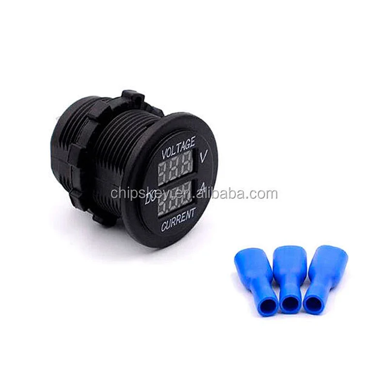 ROUND Automotive voltmeter + ammeter