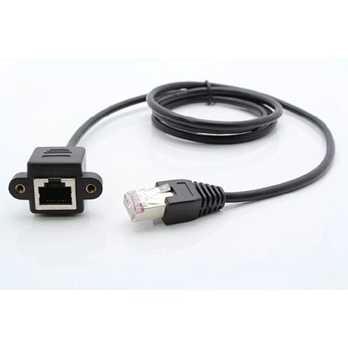 Chipskey Network extension cable RJ45 male to female RJ45 network extension cable with screw holes can be fixed 2m