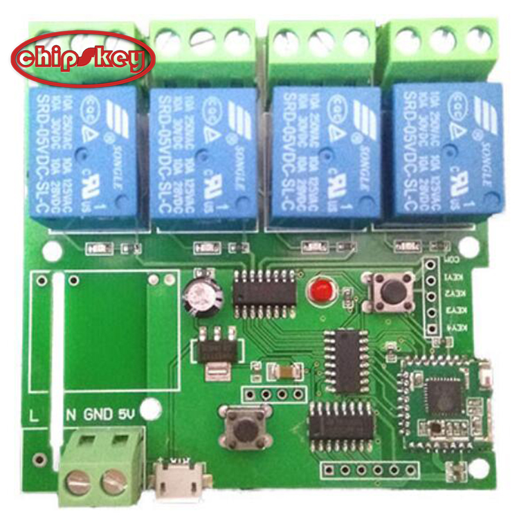 220V WIFI 4 way relay module, smart phone remote control switch for Smart home