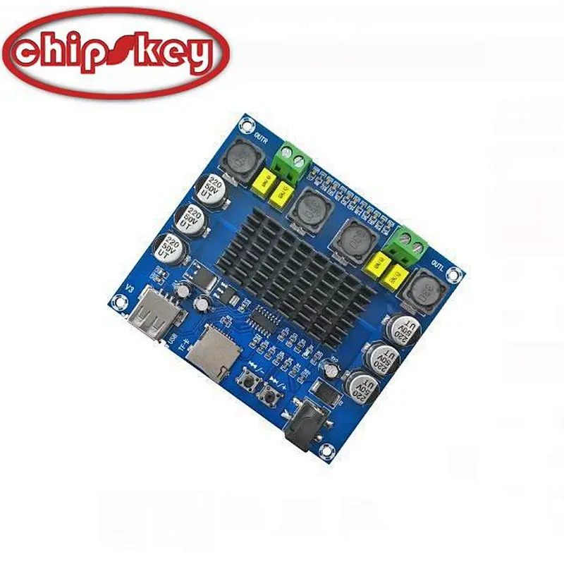 XH-M565 12V TO 24V 50W dual-channel high-power digital power amplifier board integrated USB and TF card