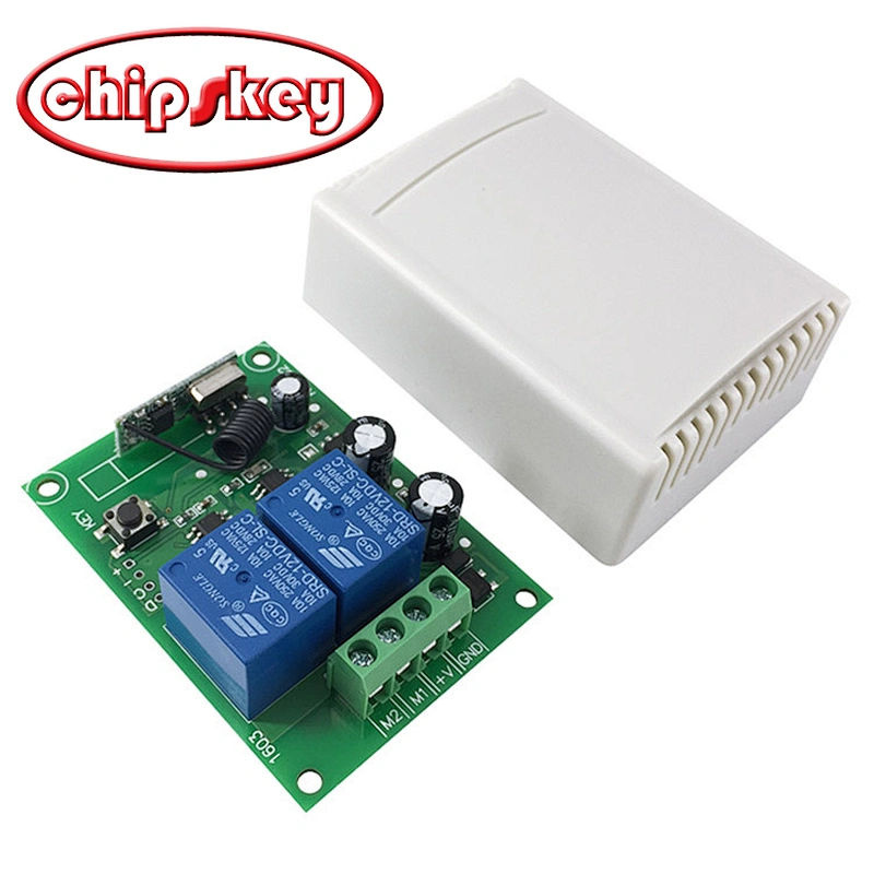 DC 12V 2 Channel Learning Code Relay Receiver + Professional Wireless Remote Control Transmitter 433MHz with White Case
