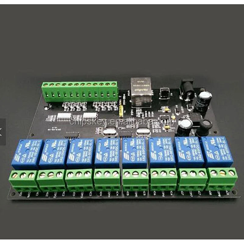 8-way relay network relay remote control smart home Ethernet IP relay normally open contact