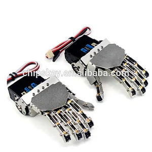 Mini bionic Left Robot hand-five fingers Metal manipulator  car accessories