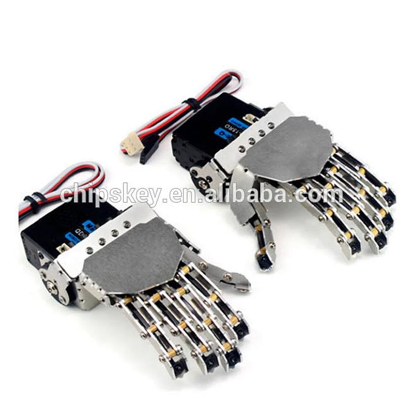 Mini bionic Left Robot hand-five fingers Metal manipulator  car accessories