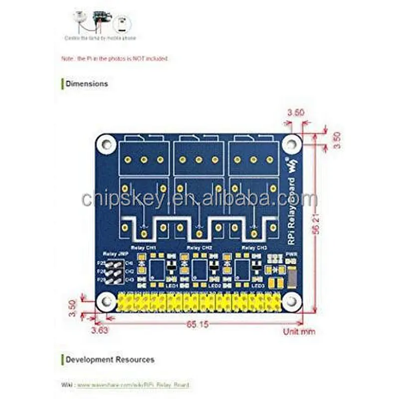 RPi Relay Board 3 Channels 5V