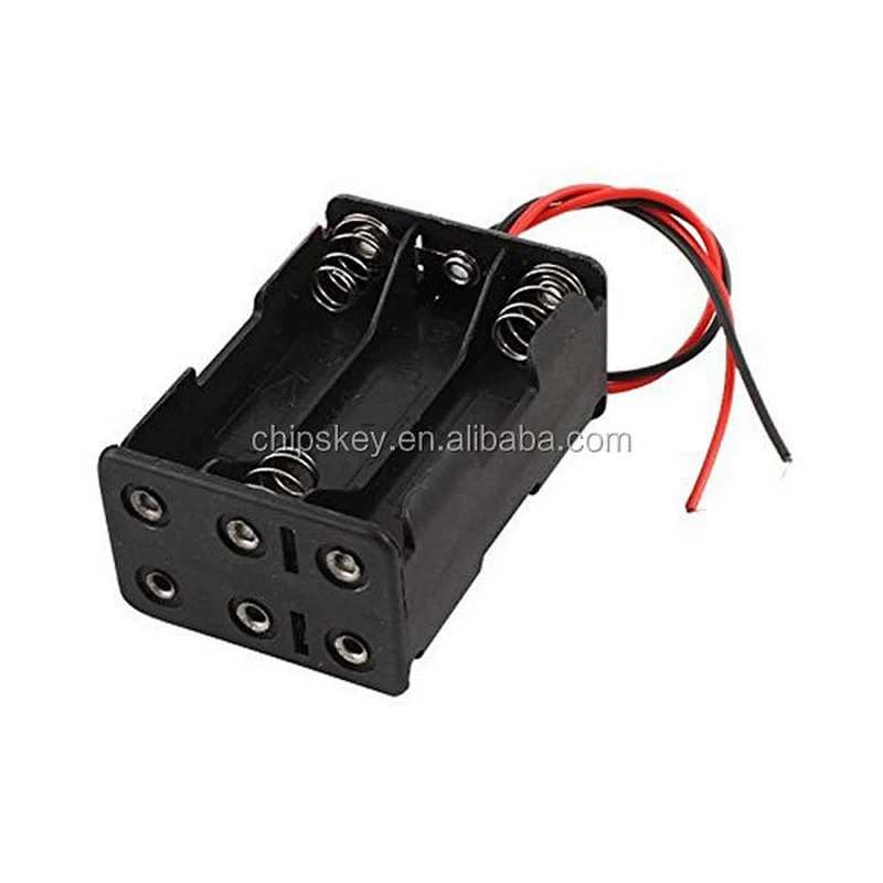 6AAA Battery Holder with wire leads, BH463 Battery Holder, 9V Battery Holder